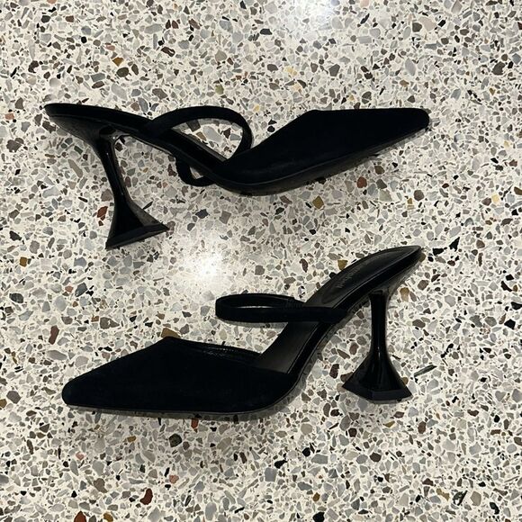 Jeffrey Campbell Zivot black high heel mules 7 - Picture 2 of 5